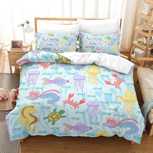 Housse de couette chat imprimé parure de lit double 200x200cm microfibre zippée - 3