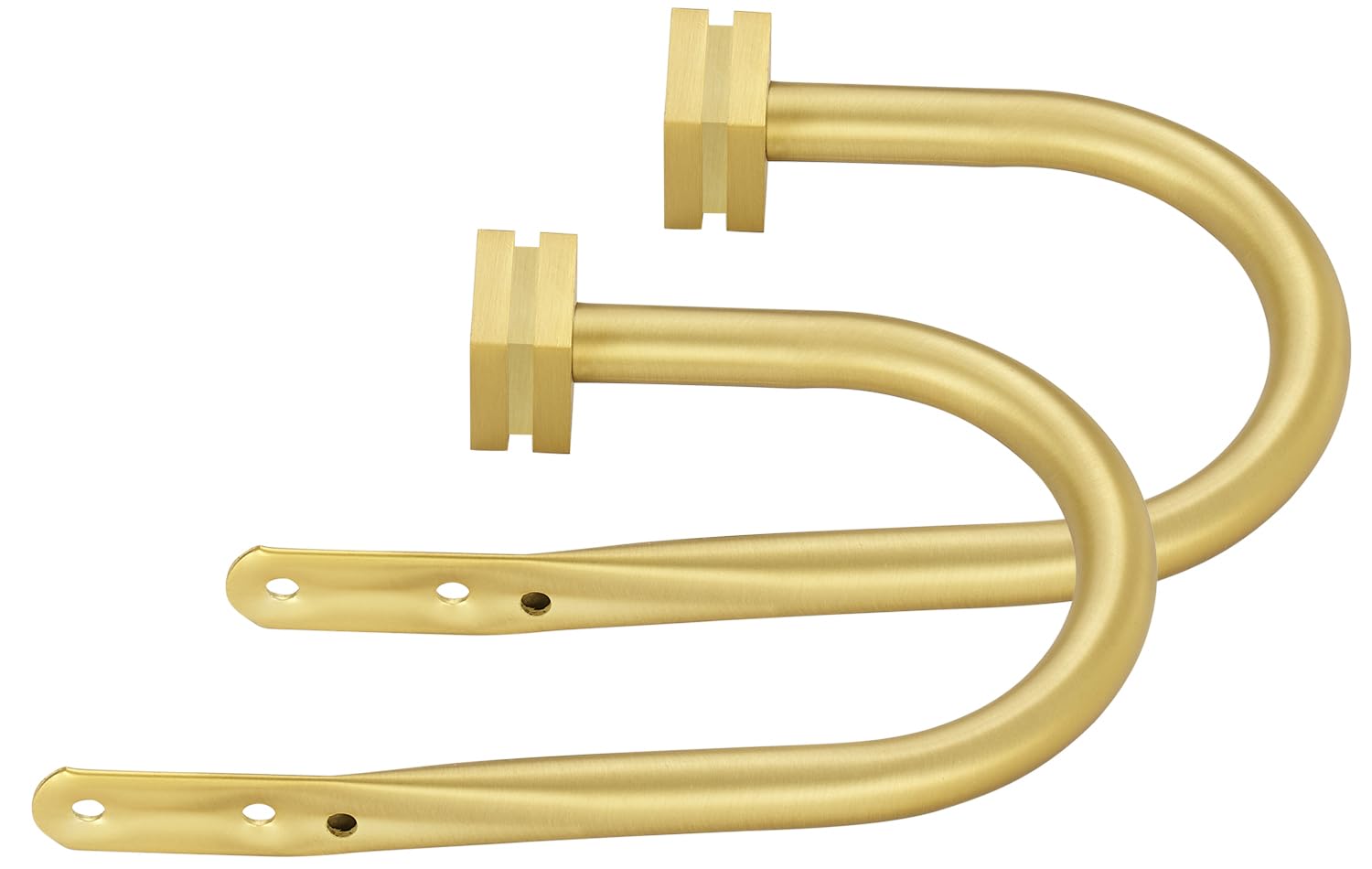 Curtain Holdbacks, 2 Pack Metal Curtain Holders with Square Finials Wall Mounted Drapery Tiebacks Decorative Window Drapery Holder Curtain Hook, Gold
