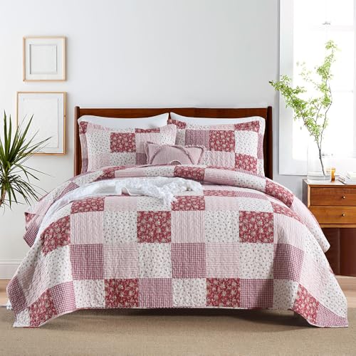 ENASAL Cotton Bedspread Quilt Bedding Sets Reversible Coverlet Sets Comforters