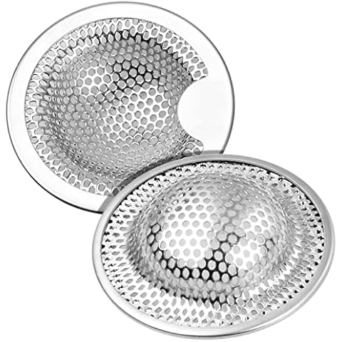 Abflusssieb Küche Edelstahl Haarsieb Dusche Groß klein 2 Stück Spülenfilter aus EIN zweiteiliges Set Cover