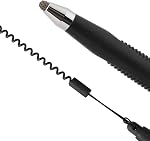 Xiaokeis 2 Pcs Portable Spring Rope Stylus Pen, Scratch Proof Pen with Stylus Tip Touch Pen for Touchscreen, Stylus Pen for Touch Screens Touch Pen for Drawing, Sketching and Note-Taking(Black)