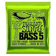 Ernie Ball Bass Slinkys are played by legendary bands around the world including Tool, Rage Against the Machine, Zac Brown Band, Green Day, and Avenged Sevenfold. Our most popular 5-string bass set, Regular Slinky 5 is preferred by players of many st...