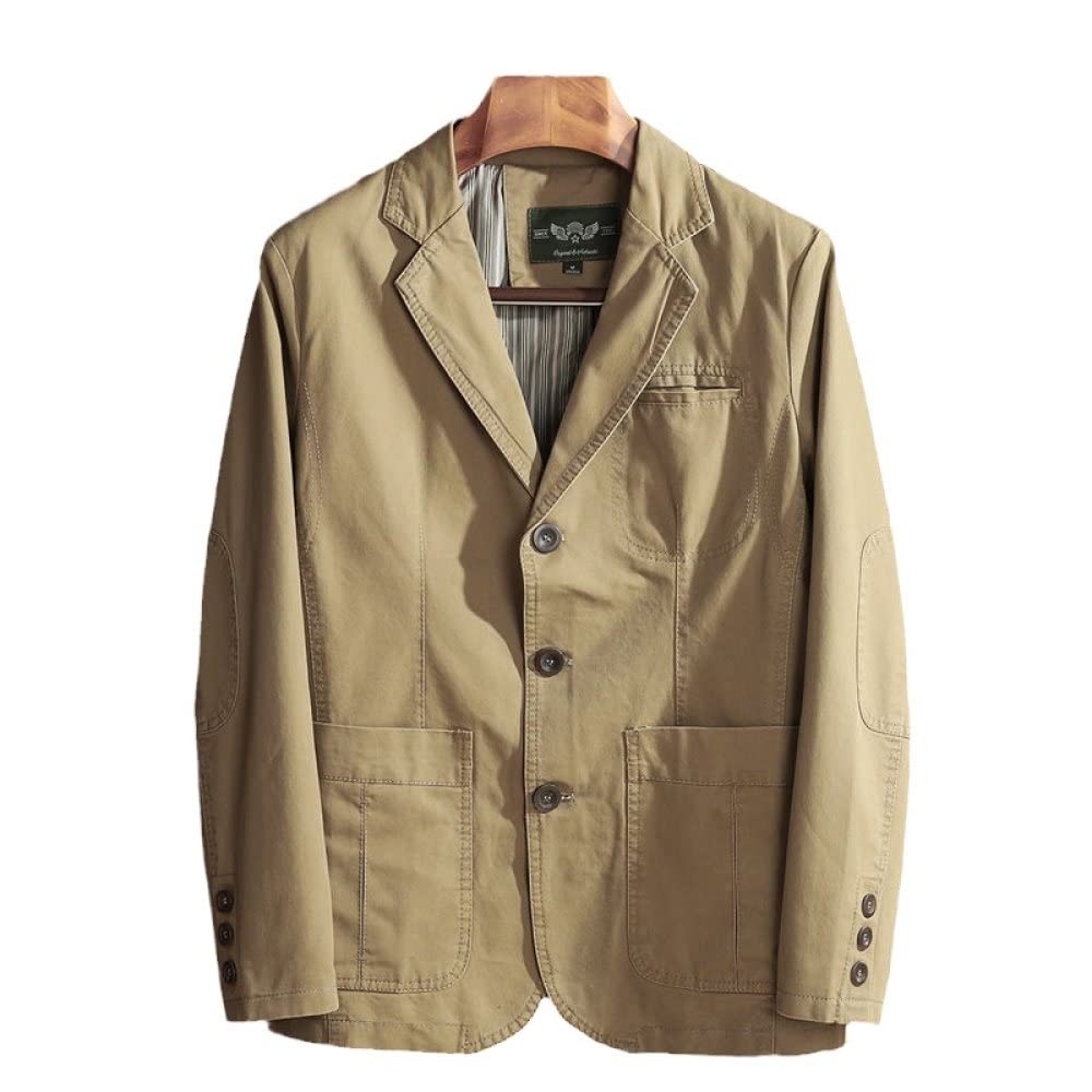WarsoniodSonaMen Casual Blazer Plus Size Italian Style Gentleman Business Lapel Loose Casual Slim Fit Three Buttons Blazer Lightweight Business Travel Blazer Jacket