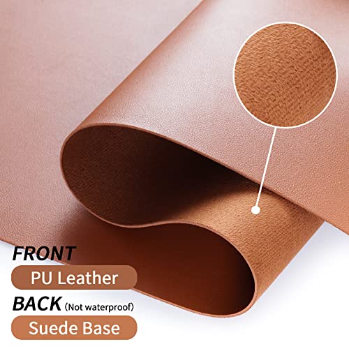 Image of Bloss Brown Leather Desk Pad Protector, Office Desk Mat, Large Mouse Pad, Non-Slip PU Leather Desk Blotter, Laptop Desk Pad, Waterproof Desk Writing Pad for Office and Home (,35.4 inch x 17 inch)