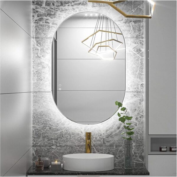 Buy Quality Glass Oval LED Mirror for Bathroom - 24 x 36 Inch with Back ...