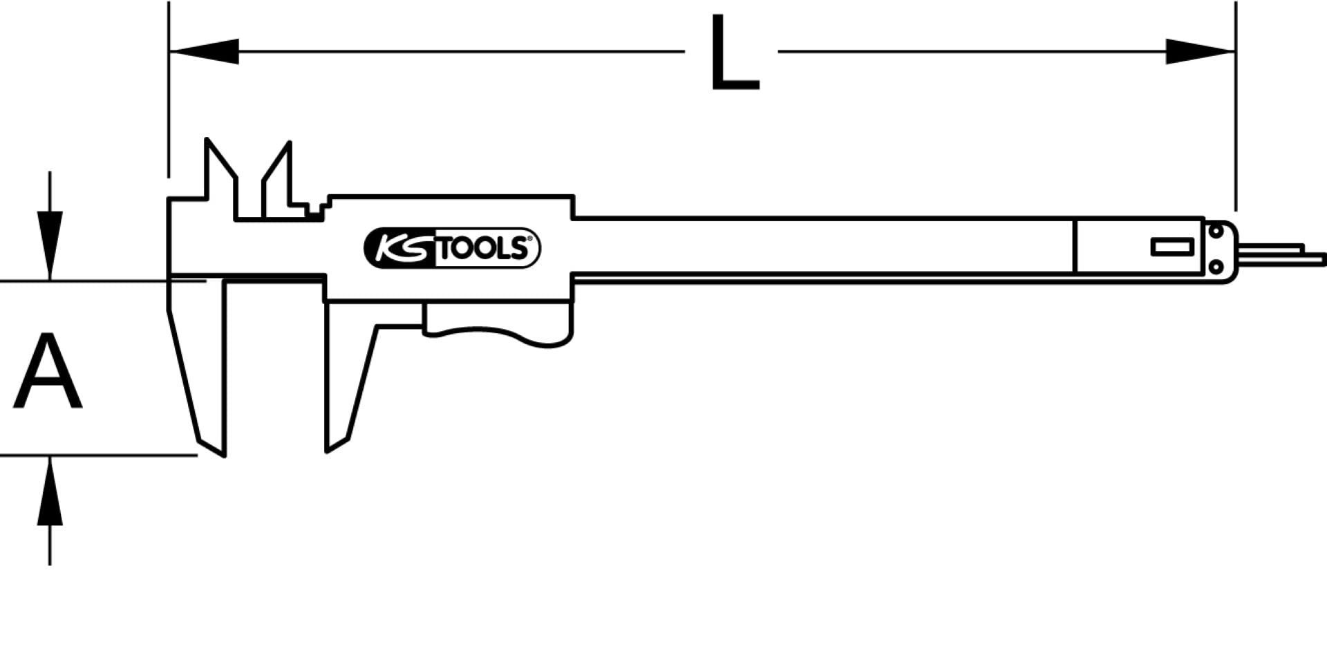 KS Tools 300.0510 Suwmiarka kieszeniowa 0-150mm, 235mm