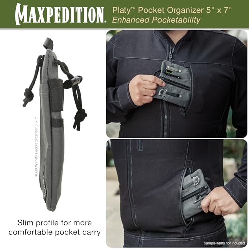 Image of MAXPEDITION Platy Pocket Organizer, Durable EDC Tool Pouch for Men, Neck Wallet with Paracord Lanyard, Holds Flashlight, Multitool, Pen, Notebook