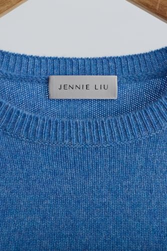 Image of JENNIE LIU Women's 100% Pure Cashmere Crew Neck Sweater, Tight Knit Cozy Soft Hand Washable Long Sleeve Pullover