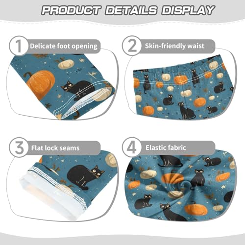 Girls Leggings Soft Toddler Ankle Length Bottoms Halloween Cat Kids Dance Yoga Pants 4-10 Years3