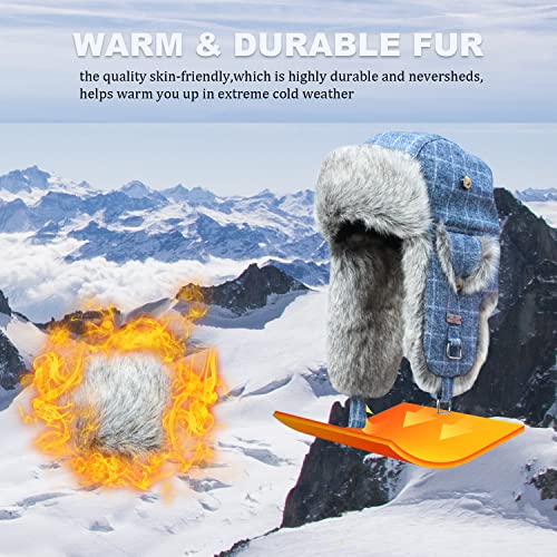Fur Winter Trapper Hat,Wool Faux Fur Aviator Ski Trapper Trooper Pilot Hat,Snow Eskimo Hat With Ear Flaps For Men & Women #TOP4
