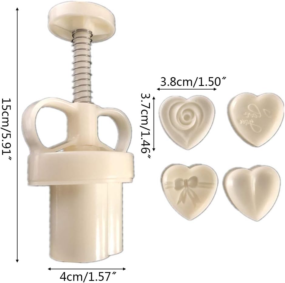 A FEI Plastic Mooncake Mold 30g Heart Stamp Cookie Cutter Mould DIY Baking Accessories