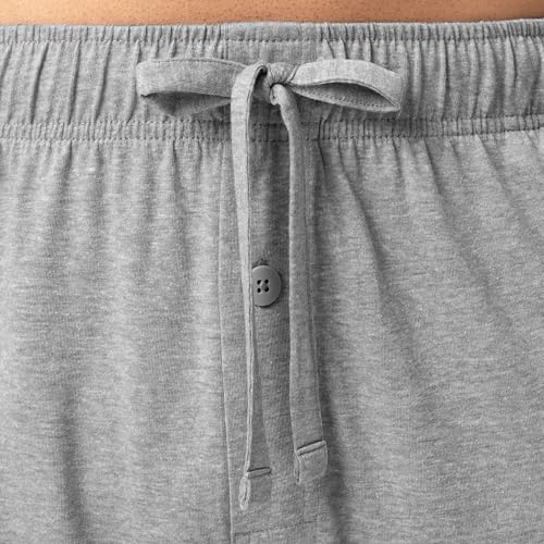 Fruit of the Loom Men's 2-Piece Jersey Knit Pajama Set, Black/Grey Heather, 3X - image 3