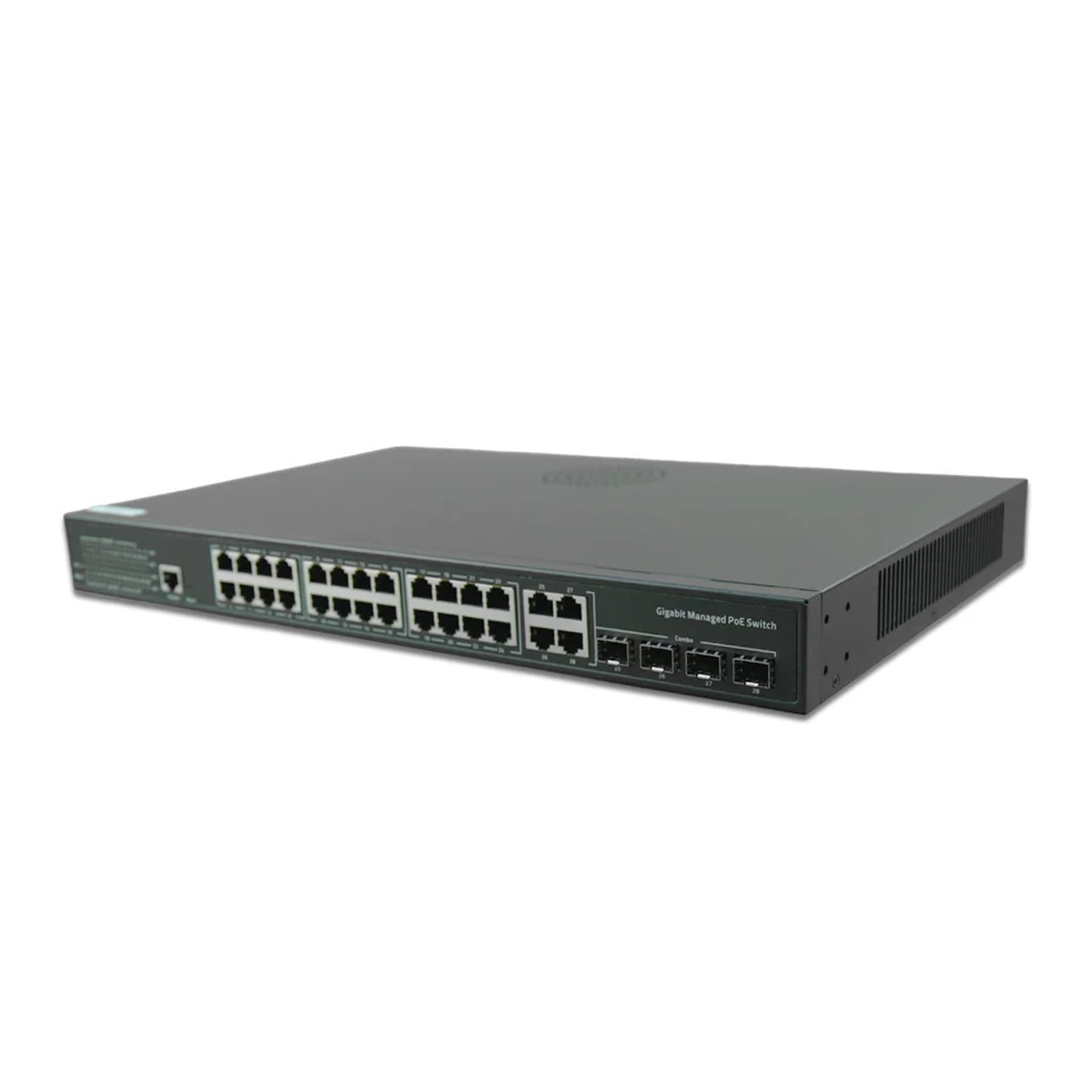 L2 Managed Gigabit POE Switch Hub 24 porty 4 łącza Uplinks 4 SFP 10/100/1000Mbps 52V 400W AP 802.3AT AF
