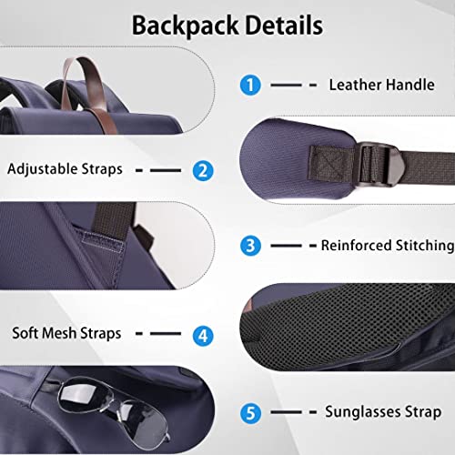 Laptop-Backpack-with-USB-Charging-Port-Backpacks-for-Women-Men-Anti-Theft-Travel-Backpack-Purse-Water-Resistant-College-School-Backpack-Casual-Bookbag-156-inch-Daypack-for-Girls-Boys-Teens-Blue