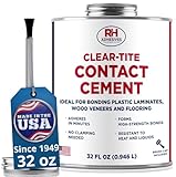 Clear-Tite Contact Cement, 32 oz. can - Laminate Flooring, Countertops, Tabletops, Crepe Rubber, Ceramics, Wood Veneers, Waterproof, Long Lasting - RH Adhesives