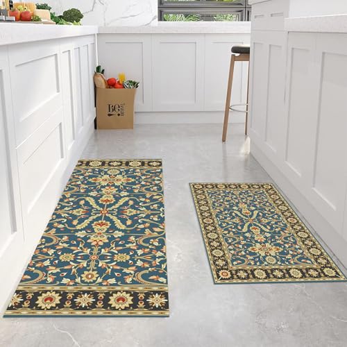 Alfombrillas de lavable para suelo antideslizantes de estilo persa 4