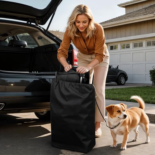 Image of Magshion 3-Wheel Pet Stroller, Foldable Travel Jogger for Small & Medium Dogs & Cats (Up to 33lbs), Lightweight Carrier with Breathable Mesh Cover, Cup Holder & Storage Basket, Black