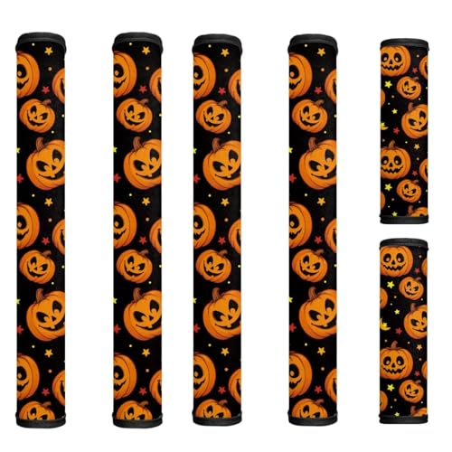 Image of 6Pcs Refrigerator Handle Covers Pumpkin Fridge Door Handle Protector Anti-Stain Anti-Fingerprint Protective Electrical Kitchen Appliances Gloves Kitchen Decor for Halloween