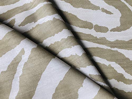 Tissu imprimé lin zébré beige crème toile extra large 275cm ameublement