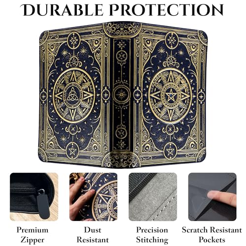 Image of Star Mage Trading Card Binder - 9 Pocket Ringless TCG Binder, 3D PU Leather - Premium 432 Side-Loading Pockets - Perfect Storage Holder for MTG, and Many TCG & Trading Card Collections (Blue Jewel)