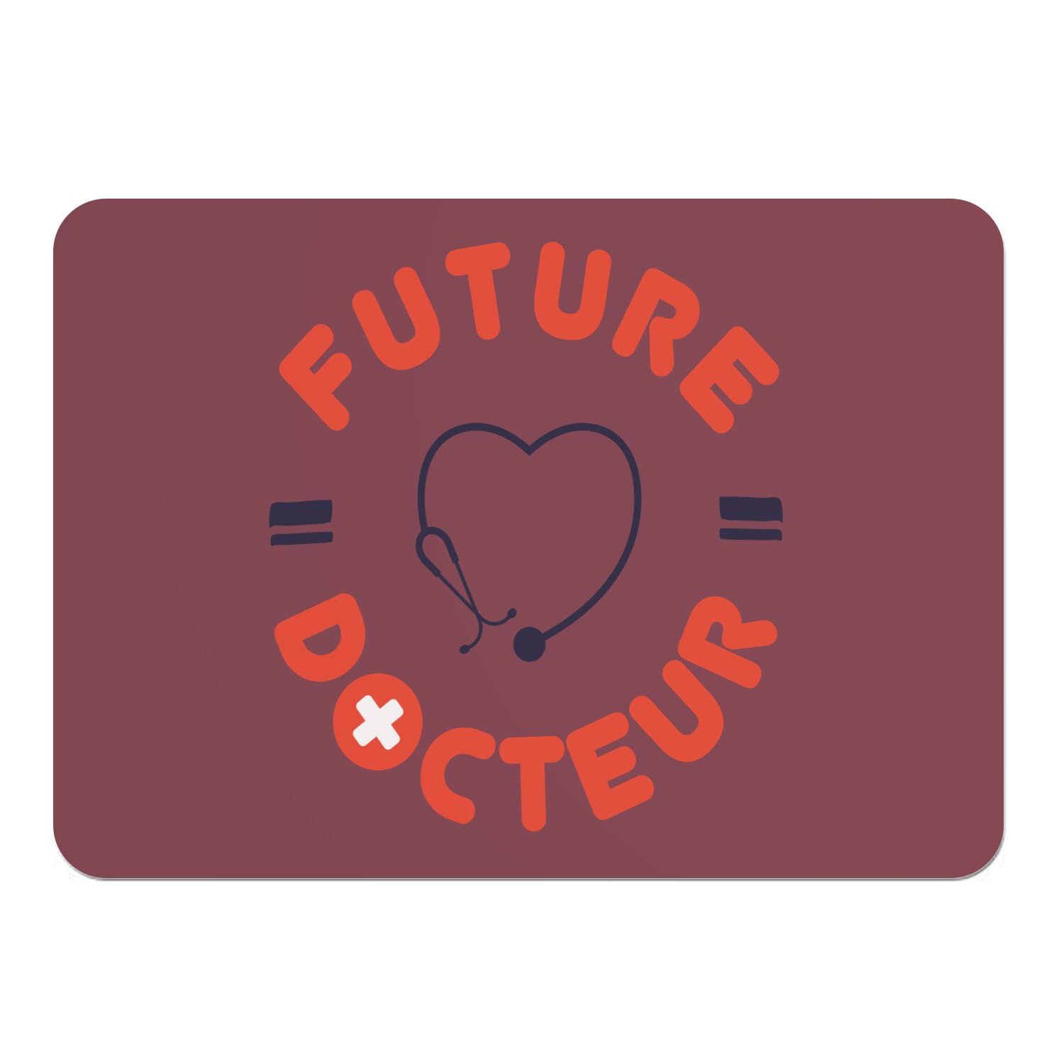 Sets de table en liège médecin rouge grand format, cadeau idéal futur docteur