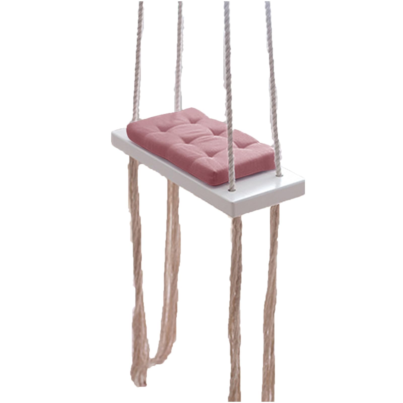 Columpio de madera maciza con acolchado de esponja y cuerdas de algodón, columpio para niños, para interior y exterior, jardín, terraza, balcón, resistente, columpio de madera para niños y adultos