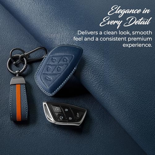 Image of Keyzone Royal Leather Key Cover for Morris Garages MG M9 EV Smart Key