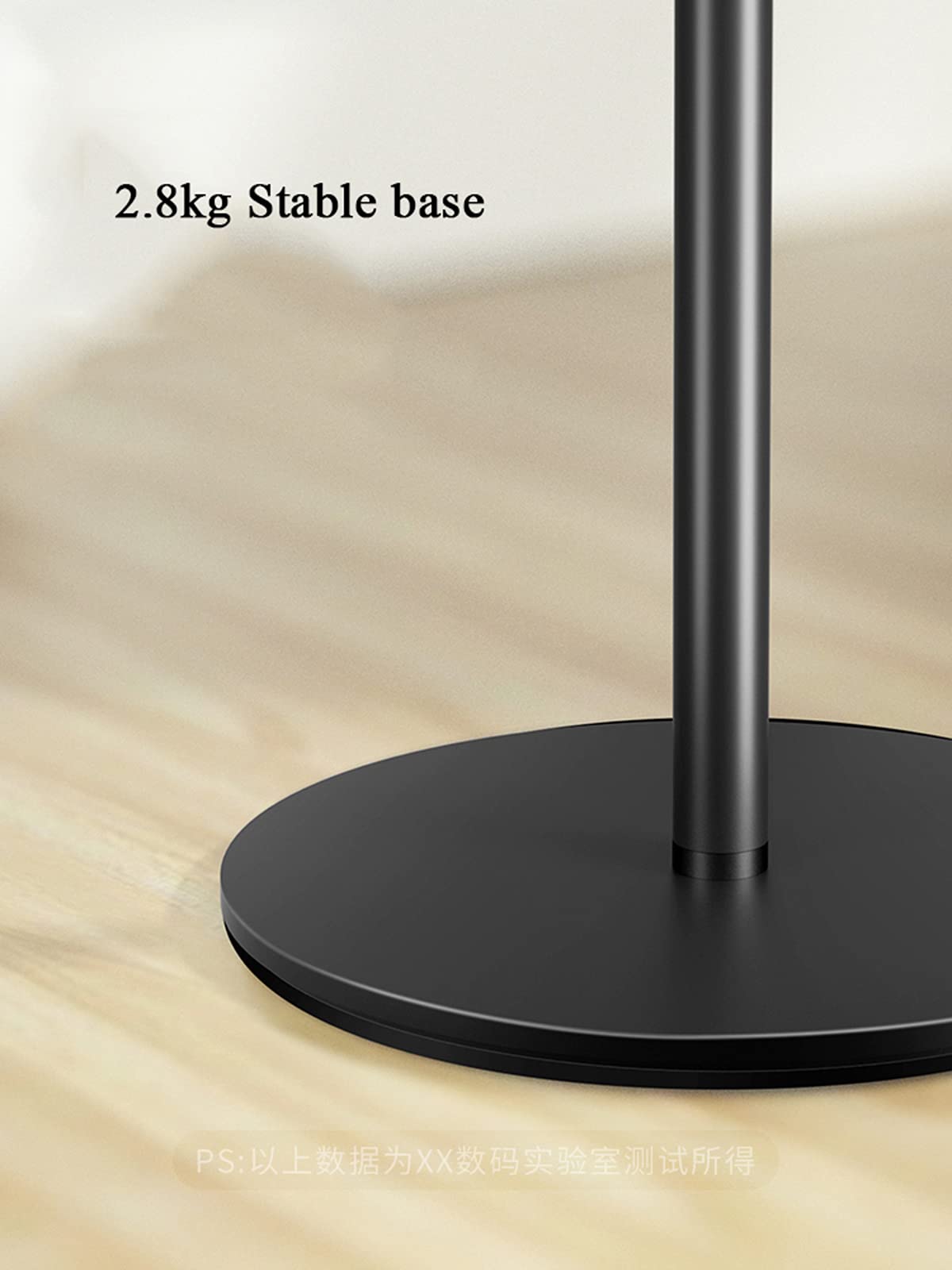 Soporte de Suelo para iPad, con Bandeja y Base Estable, Ángulo Altura Ajustable Soporte de Pie para Tablet de 4,7 – 13 Pulgadas,Plata