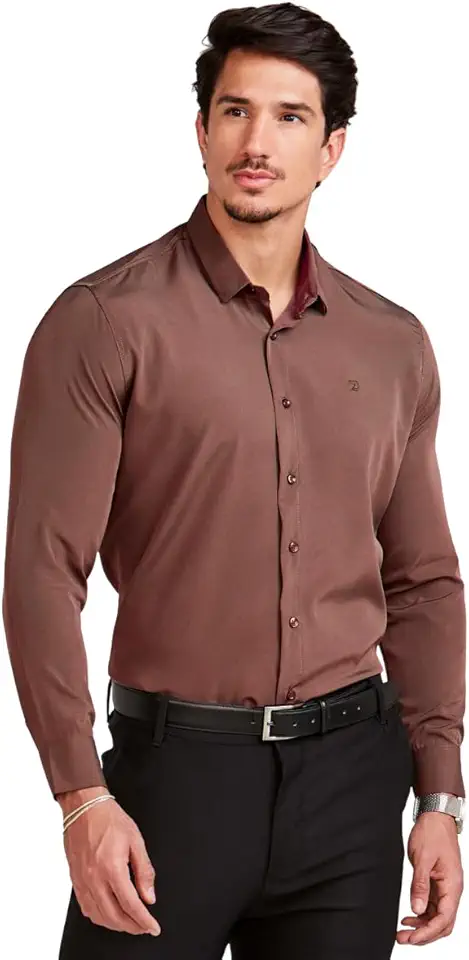 Camisa Social Masculina Manga Longa Slim