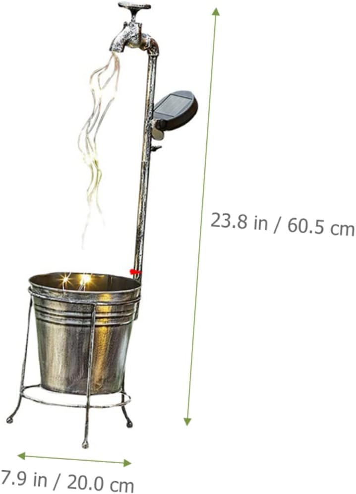 POPETPOP Retro Solar Garden Planter Lights Solar Powered Outdoor Decor for Pathways and Yards Easy Installation Unique Faucet Design for Patio and Garden Lighting