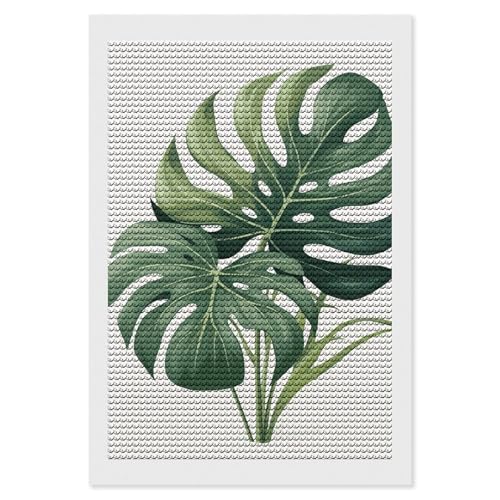 Peinture diamant 5D plante avec strass ronds brillants faciles à poser
