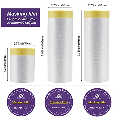 Bomei Pack BOMEI PACK: MASKING FILM 6Rolls Pre-Taped Masking Film thumb #1