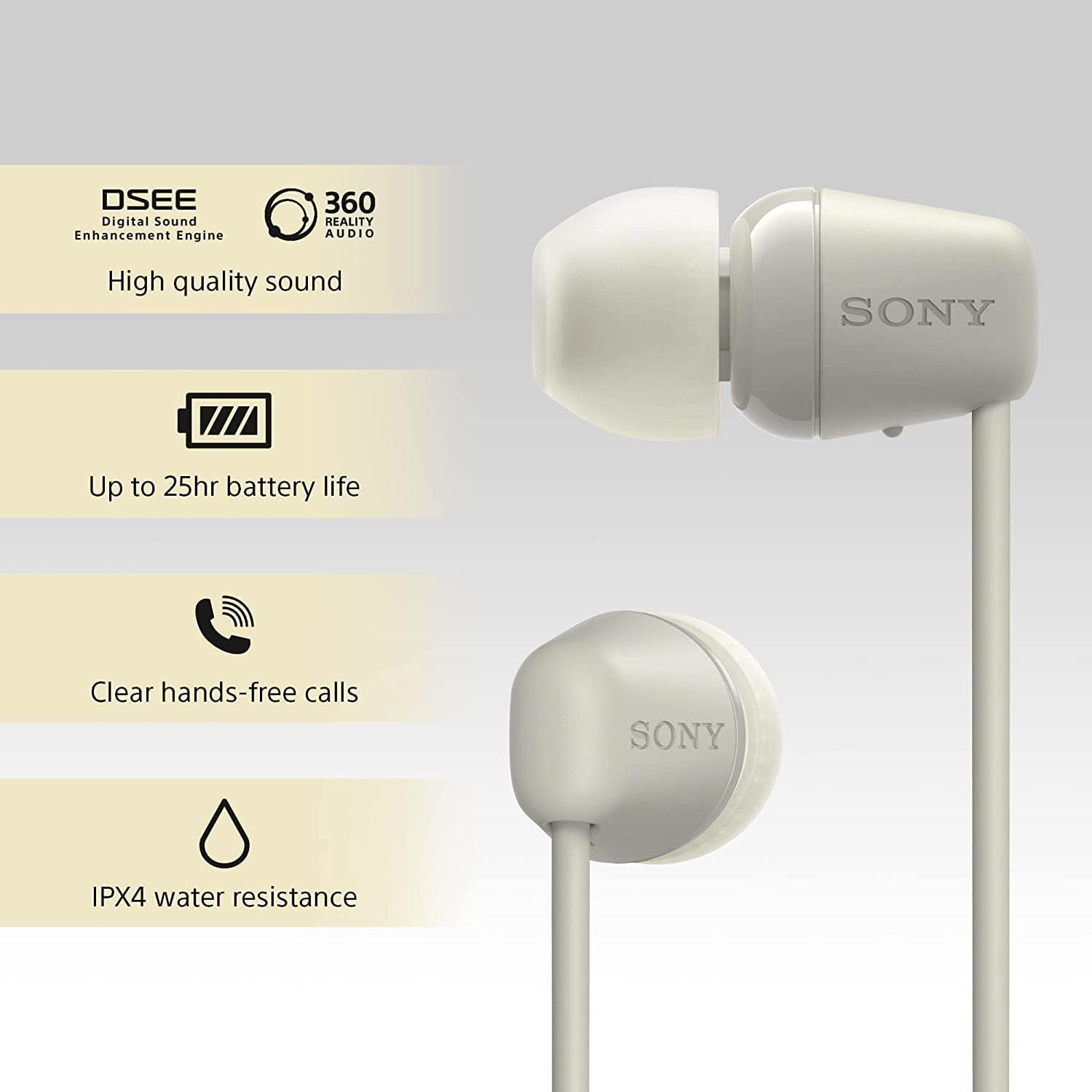 Sony WI-C100C Taupe Wireless in-Ear Headphones