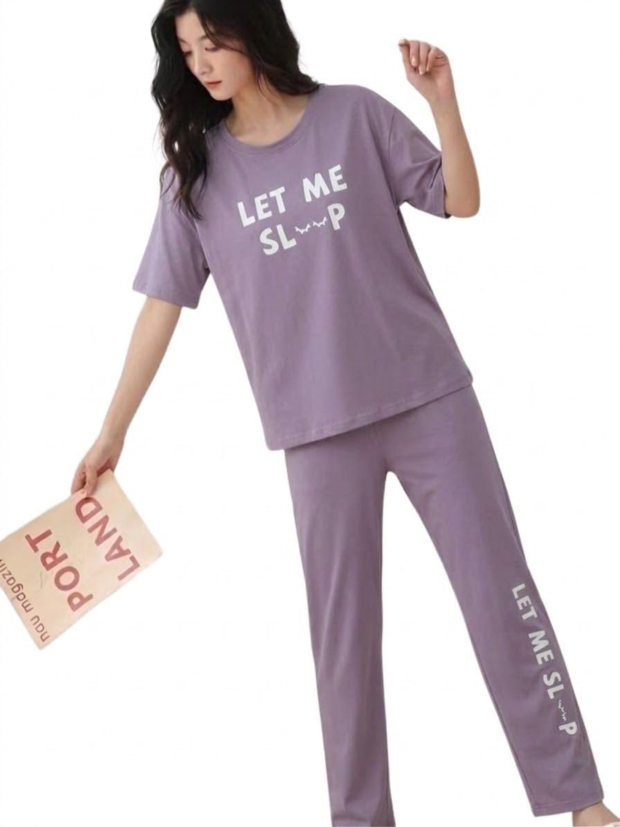 Women's Premium Cotton Blend Cute Print Two Piece Pj Loungwear Co-ord Set || Stylish Top with Pajama Pant Comfy Sleepwear-image-44