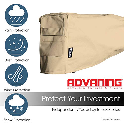 ADVANING All-Weather Protective Cover for 18' Wide Retractable Awnings, Heavy-Duty Weather Proof Polyester Fabric, Color: Beige, AC1800-P861T by ADVANING - Image 2