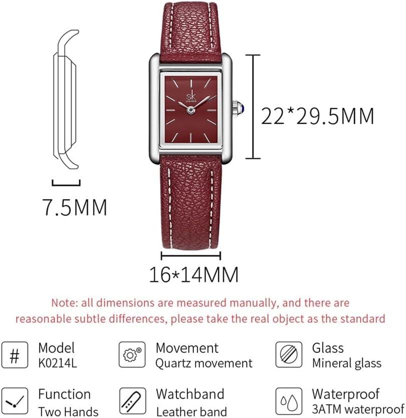 SHENGKE Minimalist Vintage Square Watches for Women with Leather Strap - Image 6