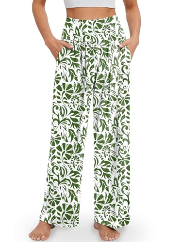 Image of Gracyoga Wide Leg Yoga Pants for Women Casual Loose Cozy Sweatpants High Waisted Lounge Pajama Flowy Pants With Pockets