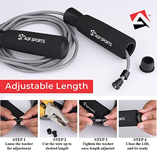 AQF Springtouw Kinderen Volwassenen, Fitness Jump Rope, Antislip Schuim Handgrepen, Snelheidstouw, Verstelbare Speed… - Image 7