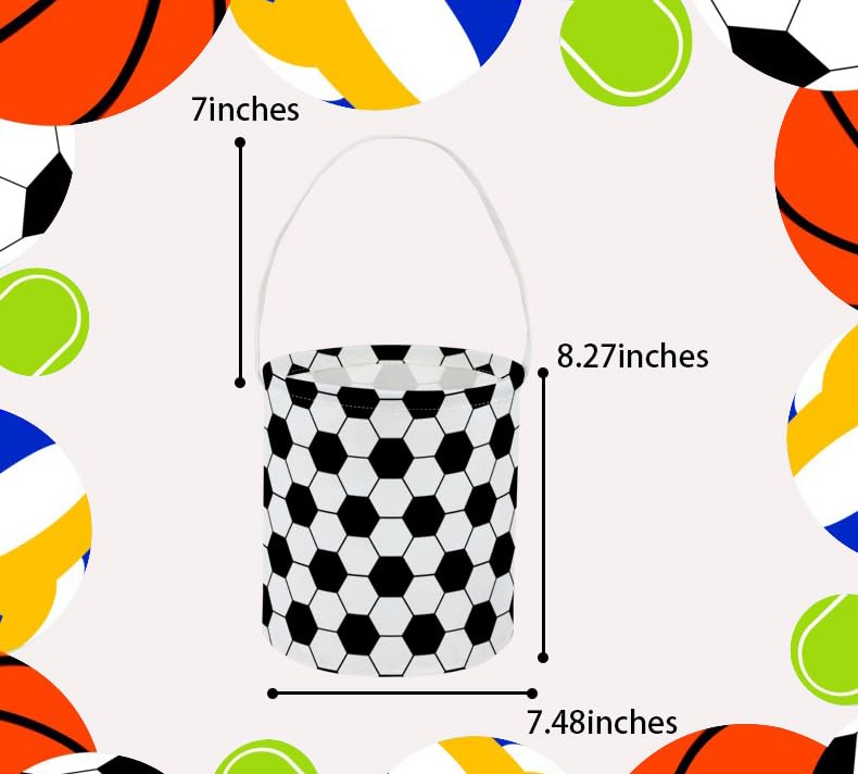 Image of Soccer Easter Bucket Easter Basket for Kids Baby Storage Basket Cute Toy Storage Bin Organizer Shelf Book Basket Easter Room Decor(Soccer)