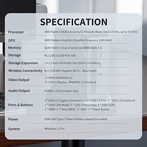 Minisforum-UM560-Mini-PC-Windows-11-Pro-AMD-Ryzen-5-5625U-6-Cores12-Threads-PC-de-sobremesa-16-GB-RAM-512GB-PCIe-SSD-4K-Dual-HDMI-y-USB-Type-C-x-2-Mini-Ordenador-para-Empresas-Oficina-en-casa