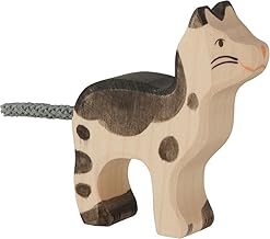 Holztiger 80540 - Spielfigur - Katze, klein, schwarz/weiß