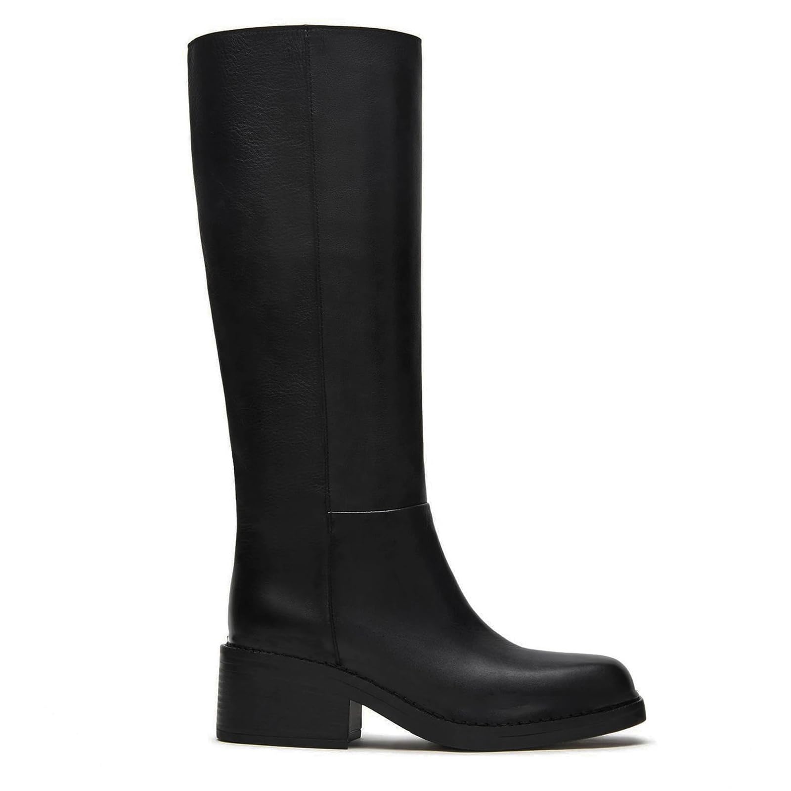 MICIFA Womens Knee High Boots Round Toe Chunky Block Heel Long Campus Boots for Women Comfortable Low Heel