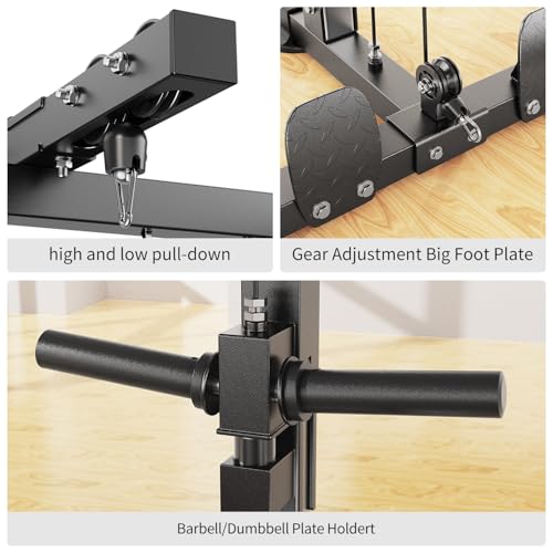 Image of Power Rack Power Cage Multi-Function Squat Rack with Cable Crossover System Selectable More Training Attachment Power Rack for Garage & Home Gym