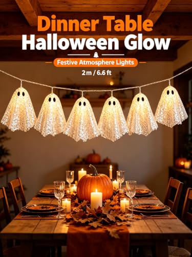 ChayWillow Halloween Ghost String Lights with Sequined Mesh - image 6