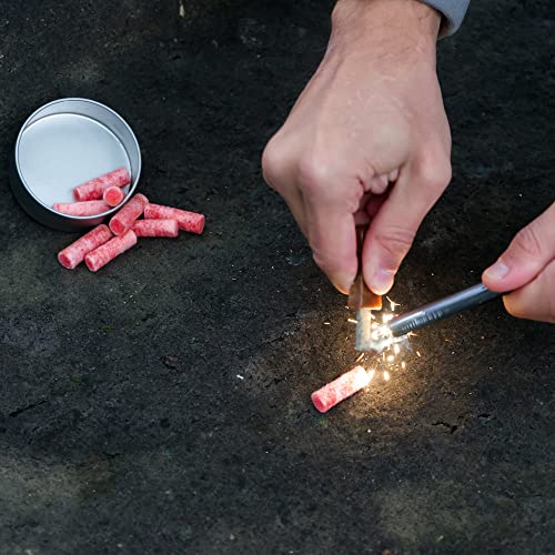 CampFeuer Feuerstahl Set mit Feuerstahl und Grillanzünder | Notfall Feuerzeug mit Wachszunder, Notfallausrüstung für Camping | Funkenstab, Zündstab, Survival Set, Fire Starter, Survival Kit – Bild 4