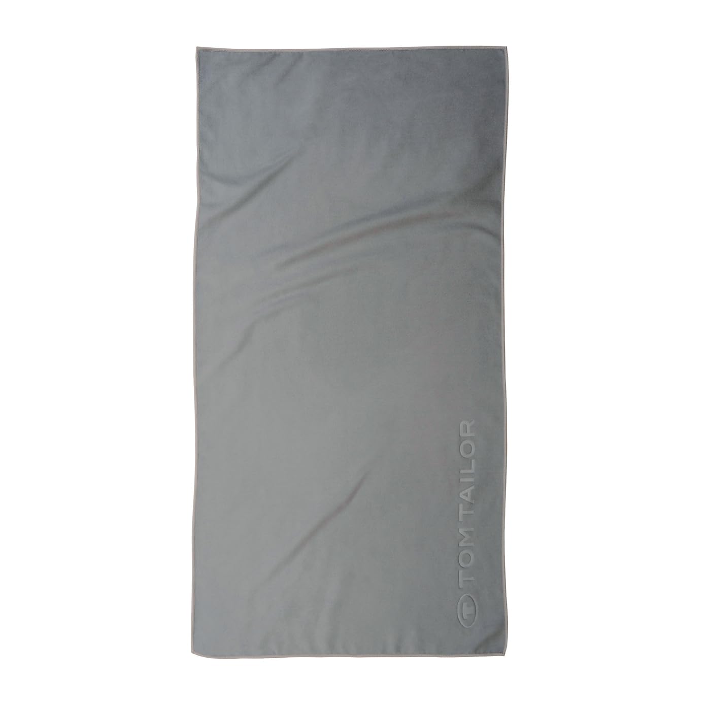 TOM TAILOR Ręcznik fitness, 70 x 140 cm, 80% poliester, 20% poliamid/mikrofibra, z delikatnym szwem obszytym i wytłoczonym logo, SPORTS TOWEL szary (Moody Grey)