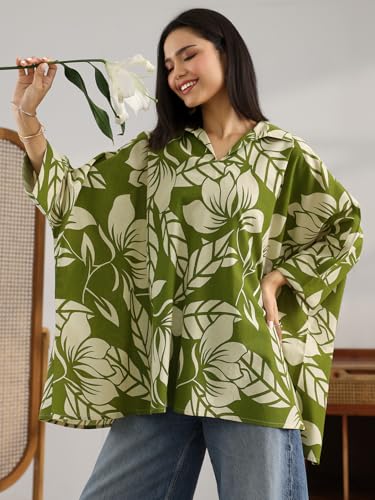 Image of Libas Printed Cotton A Line Kurti Suit
