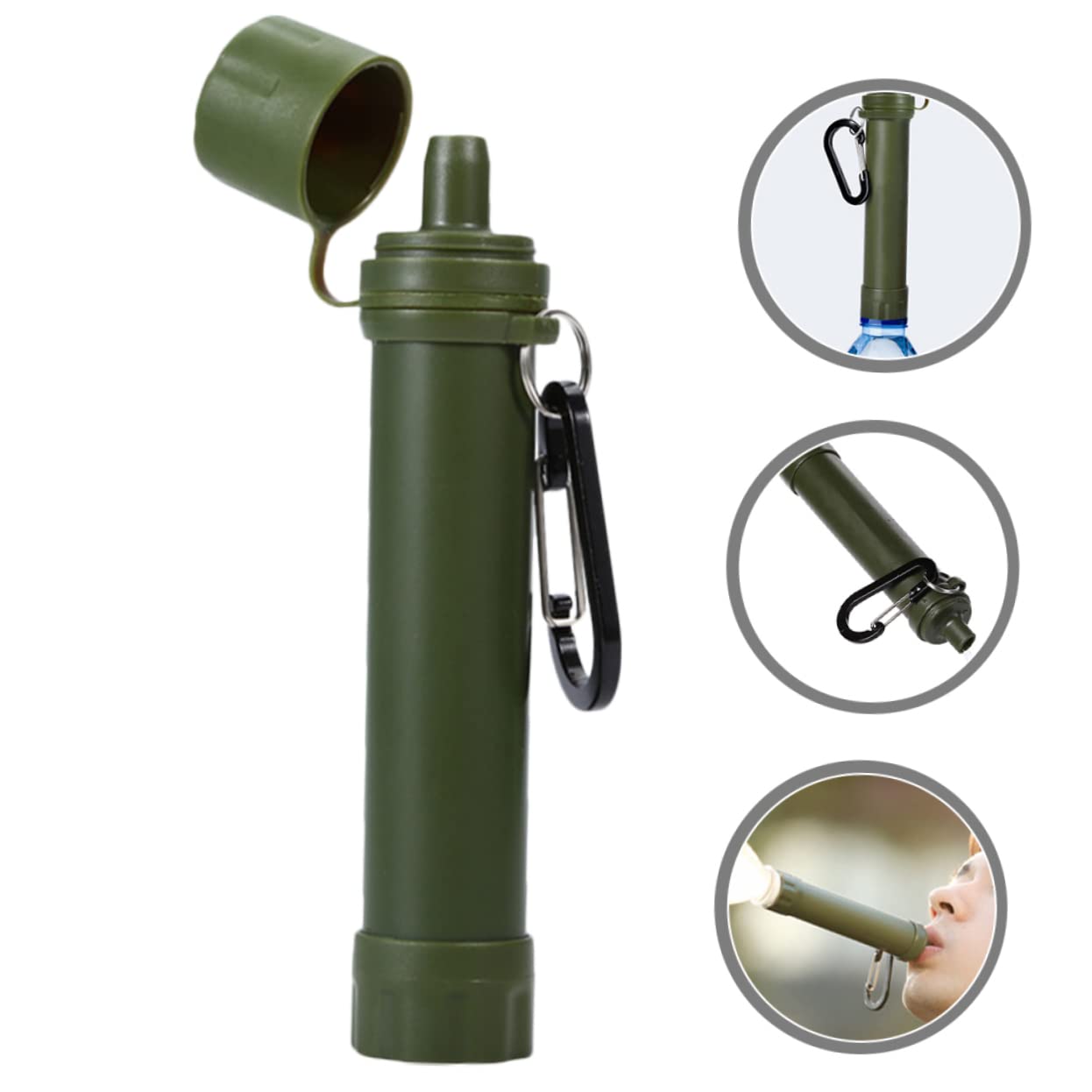 3pièces Filtre à Eau Portable Et Compact Pour Camping Purificateur De Poche Et Pratique Pour Randonnées Et Survie Plein Air
