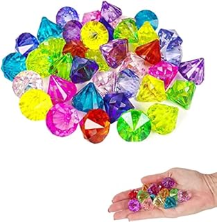Pocut 20 Pcs Multicolor Party Favors Big Acrylic Diamond Gems Pirate Artificial Jewels Treasure for Home Decoration (20pcs, 25mm)