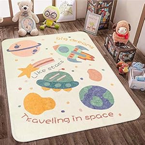 SHACOS Kinderen Tapijt Beige Speelmatten voor Baby Play Mat Grote Wasbare Kids Tapijt Katoen Roze Baby Tapijt voor…